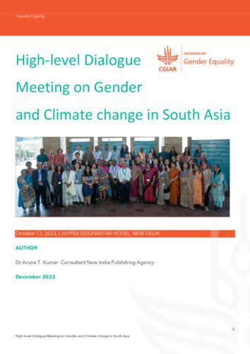 High Level Dialogue Meeting On Gender And Climate Change In South Asia