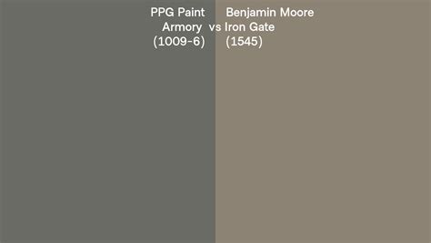 Ppg Paint Armory Vs Benjamin Moore Iron Gate Side By