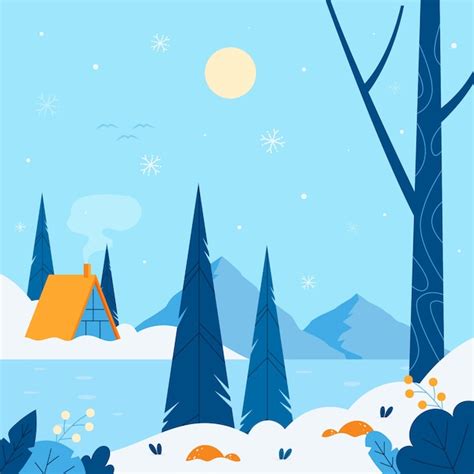 Premium Vector Flat Winter Illustration