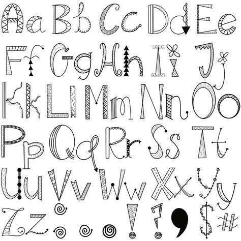 Cute Fonts Alphabet Hand Lettering Alphabet Fonts Doodle Alphabet