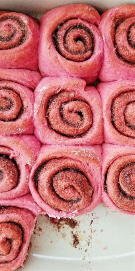 Pink Cinnamon Rolls With Vanilla Glaze Recipe Cinnamon Rolls Cinnamon Rolls Homemade