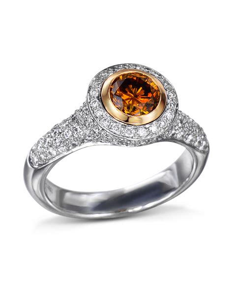 Orange Diamond Engagement Ring