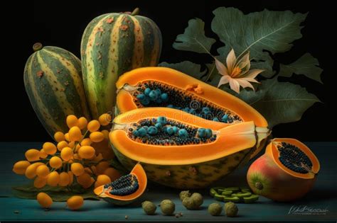 Papayas Perfectly Captured Stunning Food Photography Stock