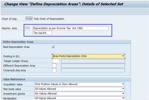 Sap Fico Depreciation Area