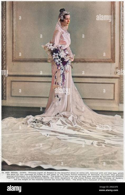 Princess Ingrid of Sweden, pictured on her wedding day to Crown Prince ...