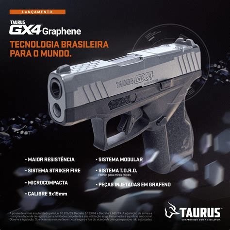 Pistola Taurus GX4 Graphene é sucesso de vendas e esgota na maioria das