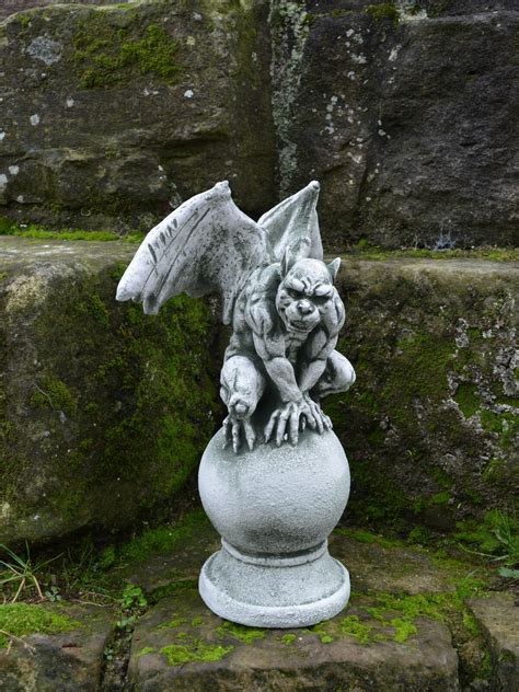 Gargoyle Dragon on ball Gargoyle Statue Stone Gargoyle | Etsy