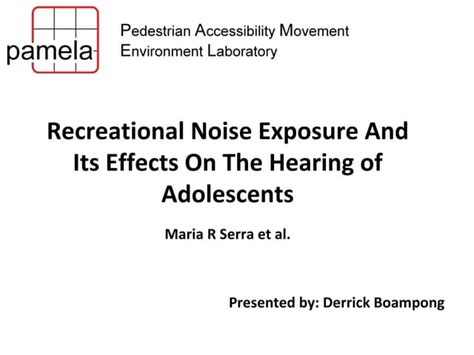 Recreational noise exposure and its effects on adolescents | PPT