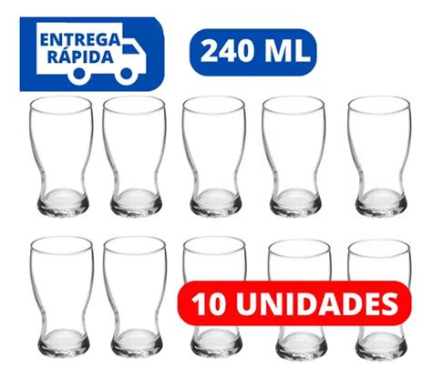 Jogo De Copo 10 Peças Taças Tulipa Para Cerveja Suco 240ml MercadoLivre