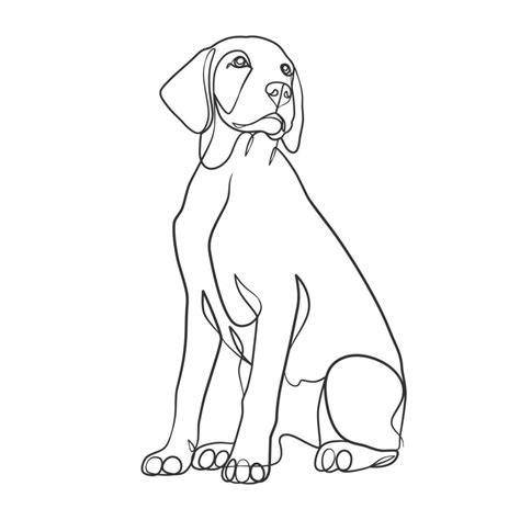 Continuous one line drawing of a dog 6208925 Vector Art at Vecteezy