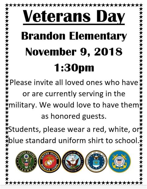 Veterans Day Program | Brandon Elementary