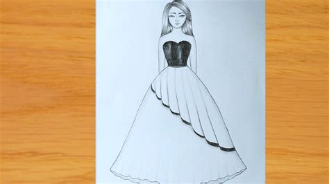 Dress Drawing||Easy Barbie Doll Drawing||Easy Drawing Ideas, 46% OFF