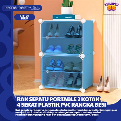 Jual Furniture Rak Sepatu Portable Kotak Sekat Rak Sepatu