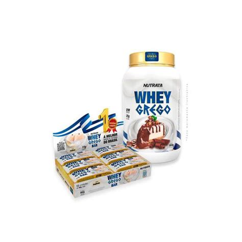 Whey Grego 900g Cheescake De Chocolate Whey Grego Bar 12uni Nutrata