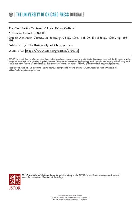 Revisiting Cumulative Texture of Local Urban Culture in Sociology (AJS