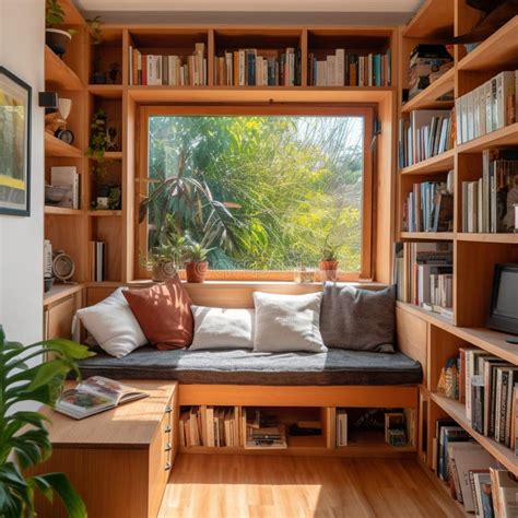 A Mini Library In The Living Room Of A Tiny House Stock Illustration