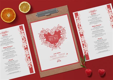 Prime Valentines Day Dinner Menu Template 99effects