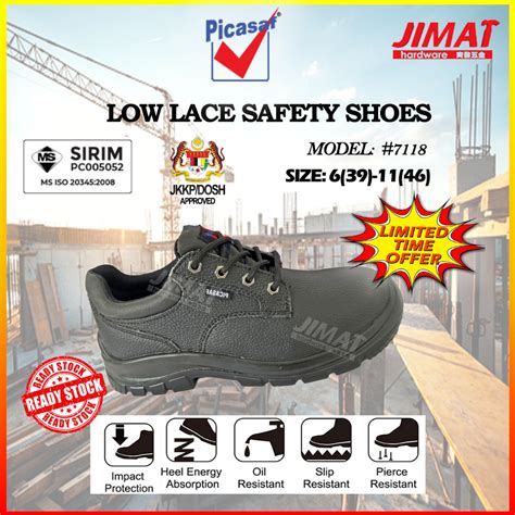 Picasaf Safety Shoe Sirim Dosh Approved Steel Toe Cap Mid Sole Low Cut