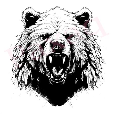 Grizzly Bear Svg Furious Grizzly Bear Svg Grizzly Bear Etsy