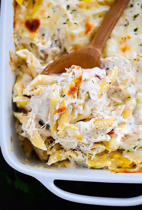 Three Cheese Chicken Alfredo Bake