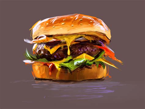 Burger sketch study illustration by Yevheniia Haidamak on Dribbble