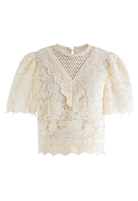 Lily Crochet Lace Crop Top In Cream Retro Indie And Unique Fashion