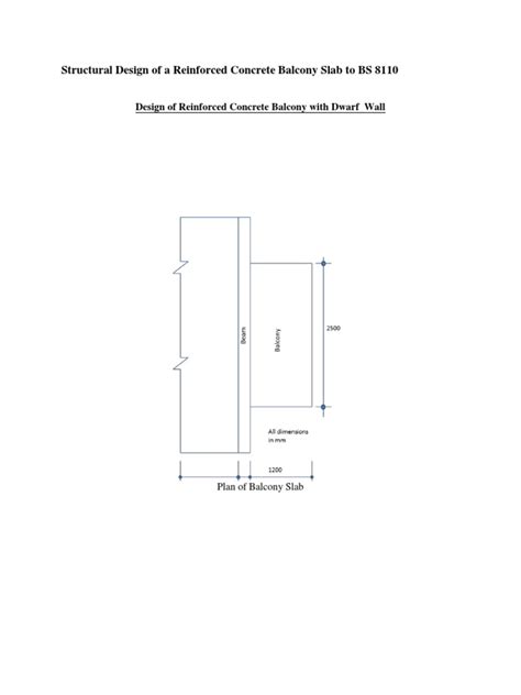 Balcony Slab To Bs 8110 Pdf Structural Load Wall