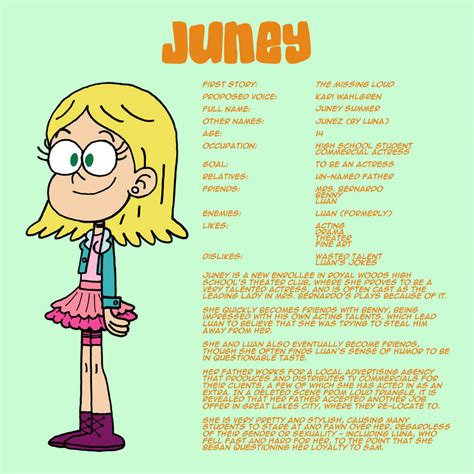 Loud House Oc Character Profile Juney Summer By Yoursavinggracehere On