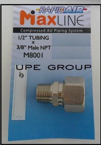 Rapidair MAXLINE Compressed Air 1 2 Tubing X 3 8 Male NPT FITTING M8001