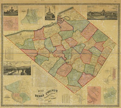 Map Of Berks County Pennsylvania From Actual Surveys Library Of