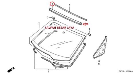 Jual Karet Molding List Lis Kaca Besar Depan Bagian Atas Honda Odyssey