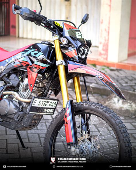 Striping Motor Crf L Merah Hitam Fullbody Nusakambangan Sticker