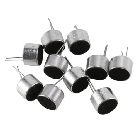 10 Pcs 2 Pin Mini MIC Capsule Electret Condenser Microphone Silver Tone