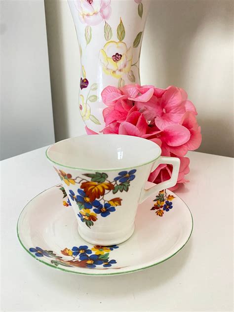 English Radford Teacup And Saucer Bone China Teacup Set Etsy