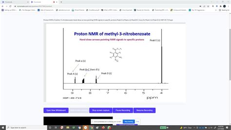 Proton Nmr Of Methyl 3 Nitrobenzoate Hand Draw Arrows Pointing To Nmr