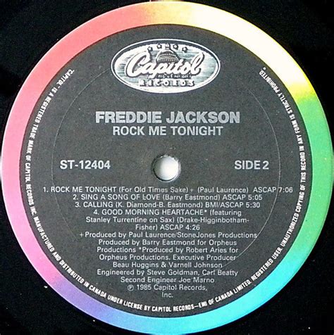 Freddie Jackson – Rock Me Tonight - 1985 – Vinyl Pursuit Inc