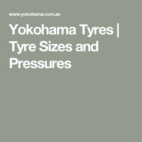 Yokohama Tire Pressure Chart - Best Teas Online