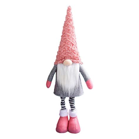 Christmas Gnome Plush Doll Faceless Handmade Home Decor Handcraft Pink