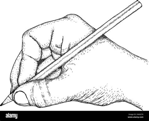 Hand With Pencil Stock Vector Image Art Alamy