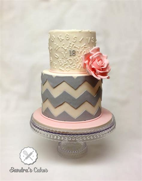 Chevron S Decorated Cake By Sandra S Cakes CakesDecor