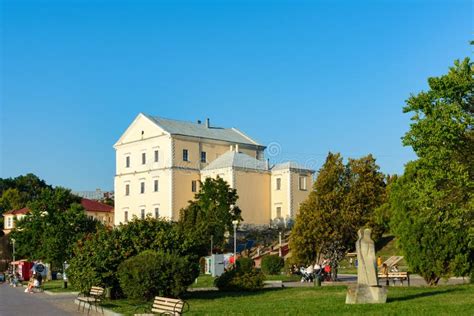 TERNOPIL, TERNOPIL REGION, UKRAINE: August 12, 2017: Ternopil Castle ...