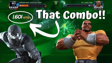 1500 Hit Combo Abyss Luke Cage Solo Stealth Spidey Marvel Contest Of Champions Youtube