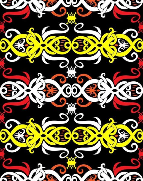 Seamless Patern Of Dayak Ethnic Pattern Traditional Indonesian Fabric