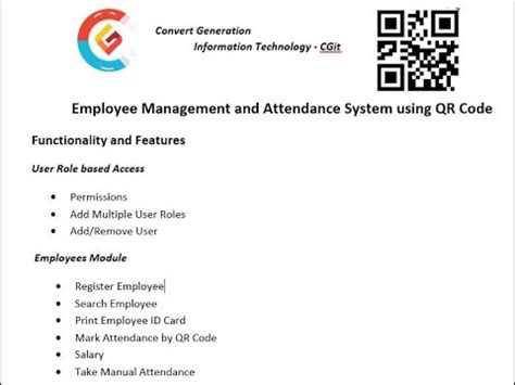 Qr Code Based Attendance System