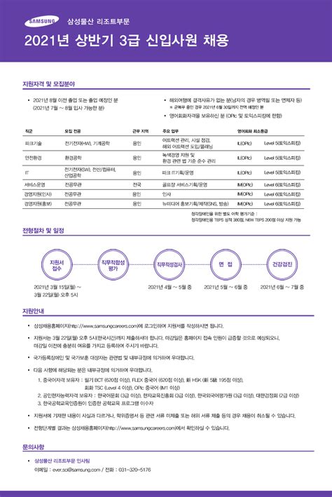 삼성물산 채용 [삼성물산 리조트 ] 2021년 상반기 3급 신입사원 채용 공고 슈퍼루키