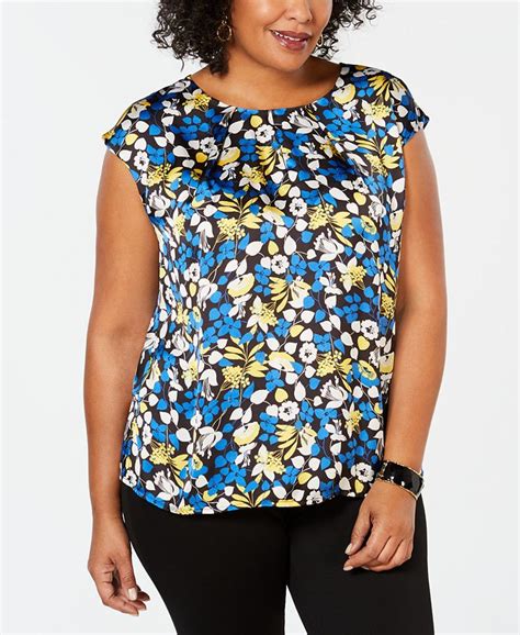 Kasper Plus Size Floral Print Top Macys