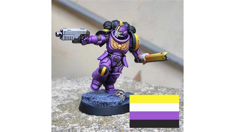 Warhammer 40k Space Marine Kill Team Rocks Pride Flag Colours