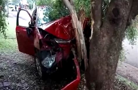 Despistó y chocó contra un árbol