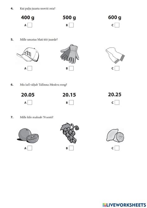 A2 test exercise | Live Worksheets