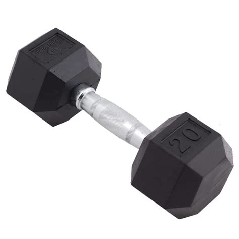 Body Sport Rubber Encased Hex Dumbbell Weight Single Dumbbells For